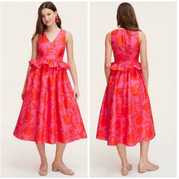 kate spade Dresses & Skirts - Kate Spade x Target Classic Rose Peplum Midi Dress  Size 4 NWT Pockets Cocktail